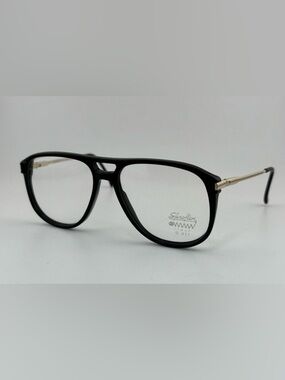 Sferoflex Italy S 411 - Black & Gold 411 BLK 135mm Retro Eyeglass Frames